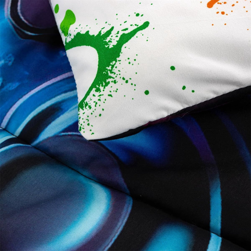 All-Season Game Console Comforter Set for Boys Girls Kids Space Universe Gaming Geometric Lightweight Microfiber Gamer Bedding S... - Luxurious Quilted Duvet Cover Set Detail