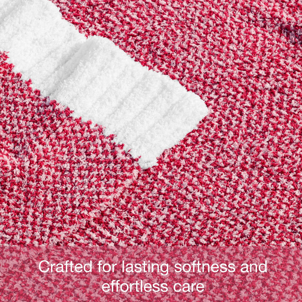 Cozy Fleece Knit Throw Blanket, Ultra Soft Cozy Fluffy Blankets, Lightweight Fuzzy Plush Throw for Couch and Bed, Mixed Red, 50"x60" - Luxury Knitted Decorative Throw Blanket with Fringes Detail