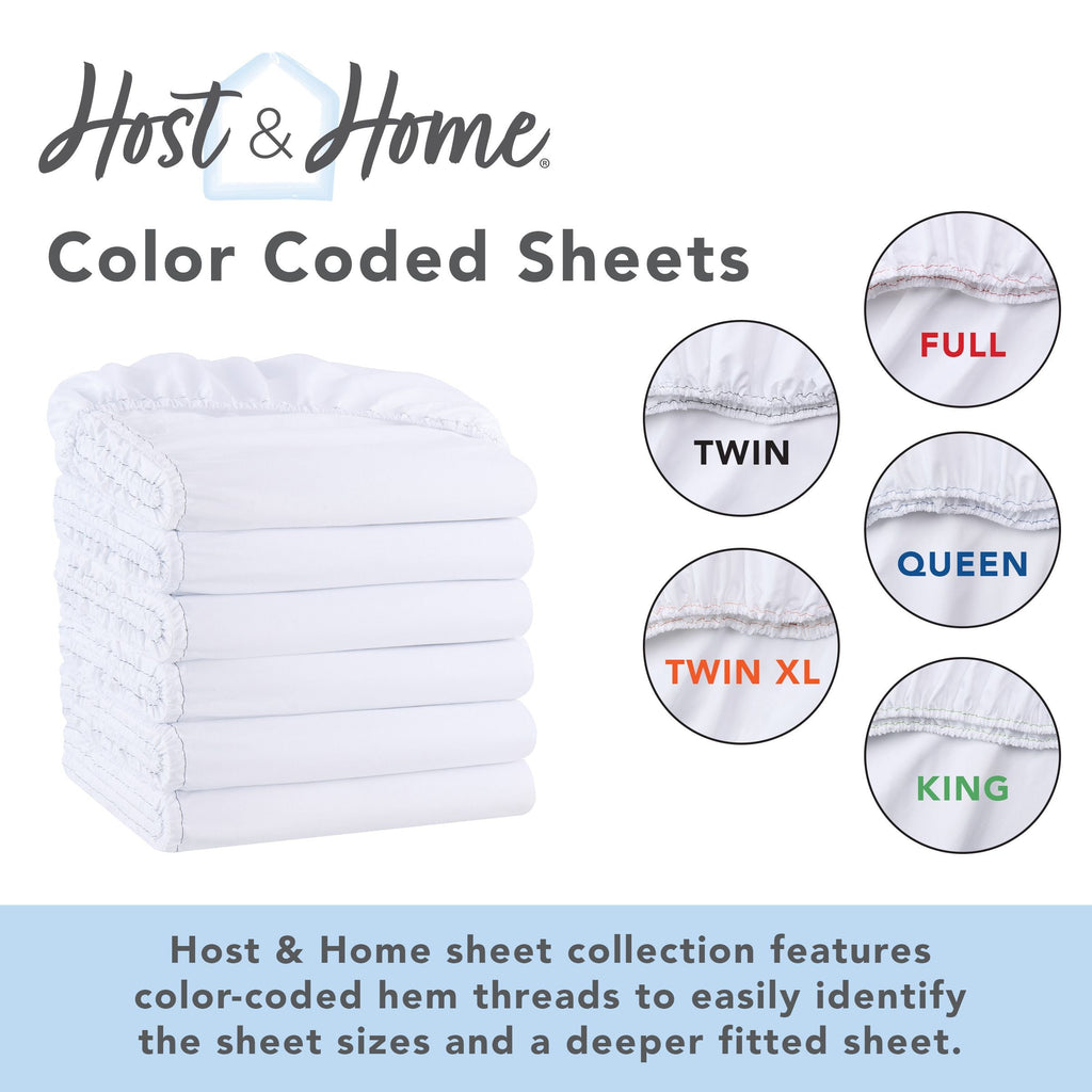 Cooling Sateen Brushed Microfiber Fitted Sheets - Bedding Essentials - Full - (6 Pack) Ivory - Luxury Bed Sheet Set with Deep Pockets Detail