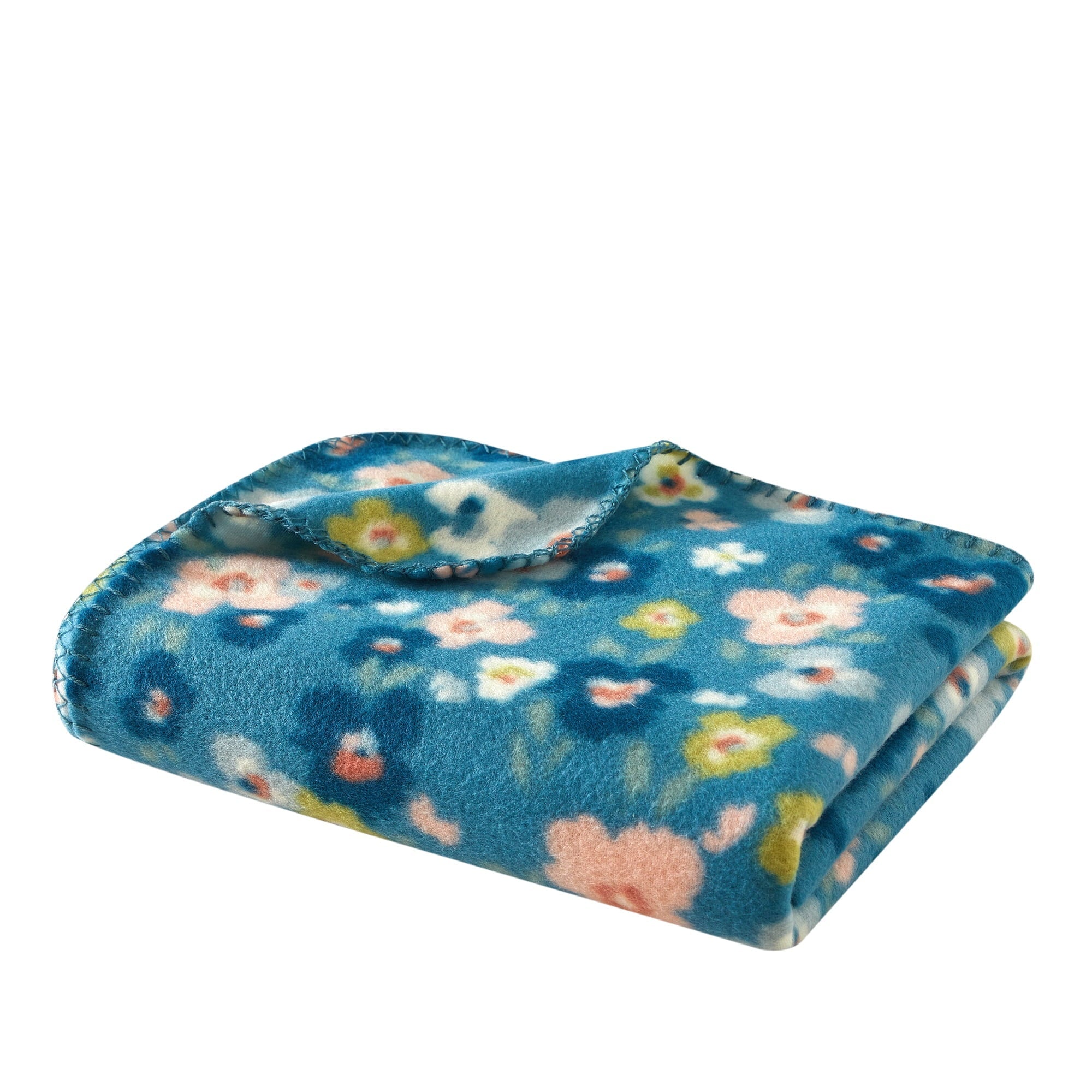 Reversible Sherpa Cozy Fleece Throw Blanket Delightful Floral 50" x 60", All Ages - Cozy Fleece Throw Blanket for Couch & Bed Detail
