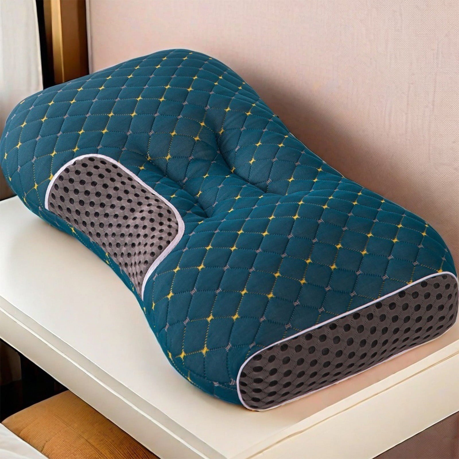 Hotel Collection 2-Pack Orthopedic Cervical Pillows For Deep Sleep Support - Non-Collapsing Memory Foam Pillow With Neck Pain Relief, ... - Orthopedic Shredded Foam Bed Pillow Set Detail