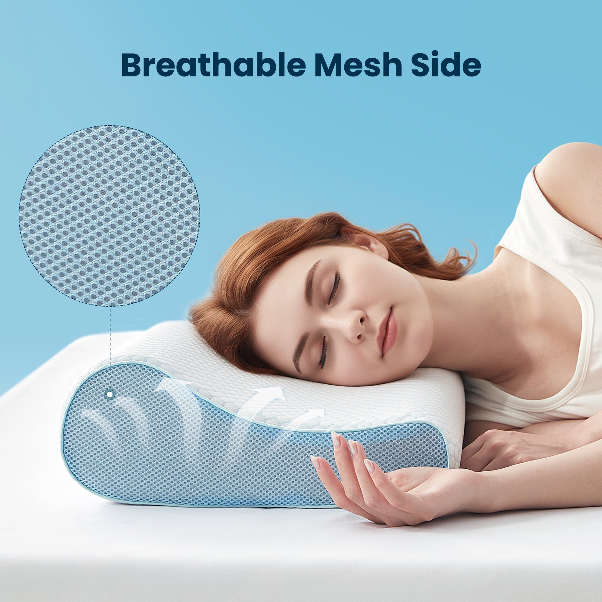 Ergonomic Memory Foam Standard Cooling Memory Foam Pillow, Ergonomic Adjustable Orthopedic Contour Bed Pillows Neck Support for Side Back S... - Decorative Throw Pillow Cushion for Sofa & Bed Detail