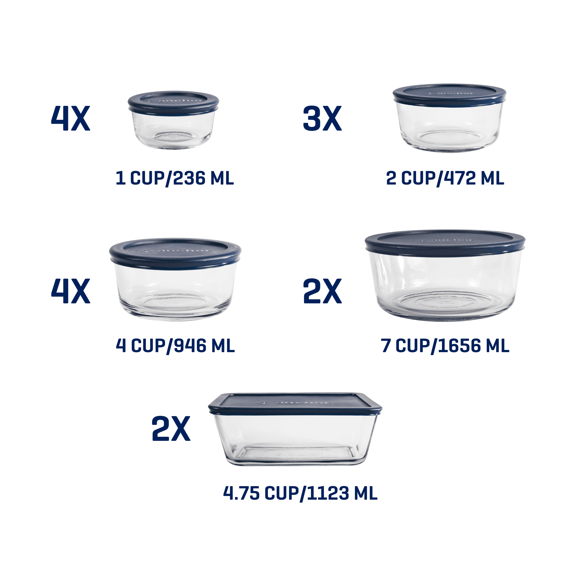 Sweet Treat Shaped Glass Food Storage Containers with SnugFit Lids, 30 Piece Set - Playful Star & Heart Shaped Geometric NeeDoh Detail