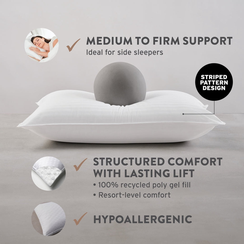 Decorative Plump Dolce Notte II Stomach, Side and Back Sleeper Bed Pillow for Sleeping | Hotel and Resort Quality | Hypoallergenic, Do... - Ergonomic Memory Foam Pillow for Neck Pain Support Detail