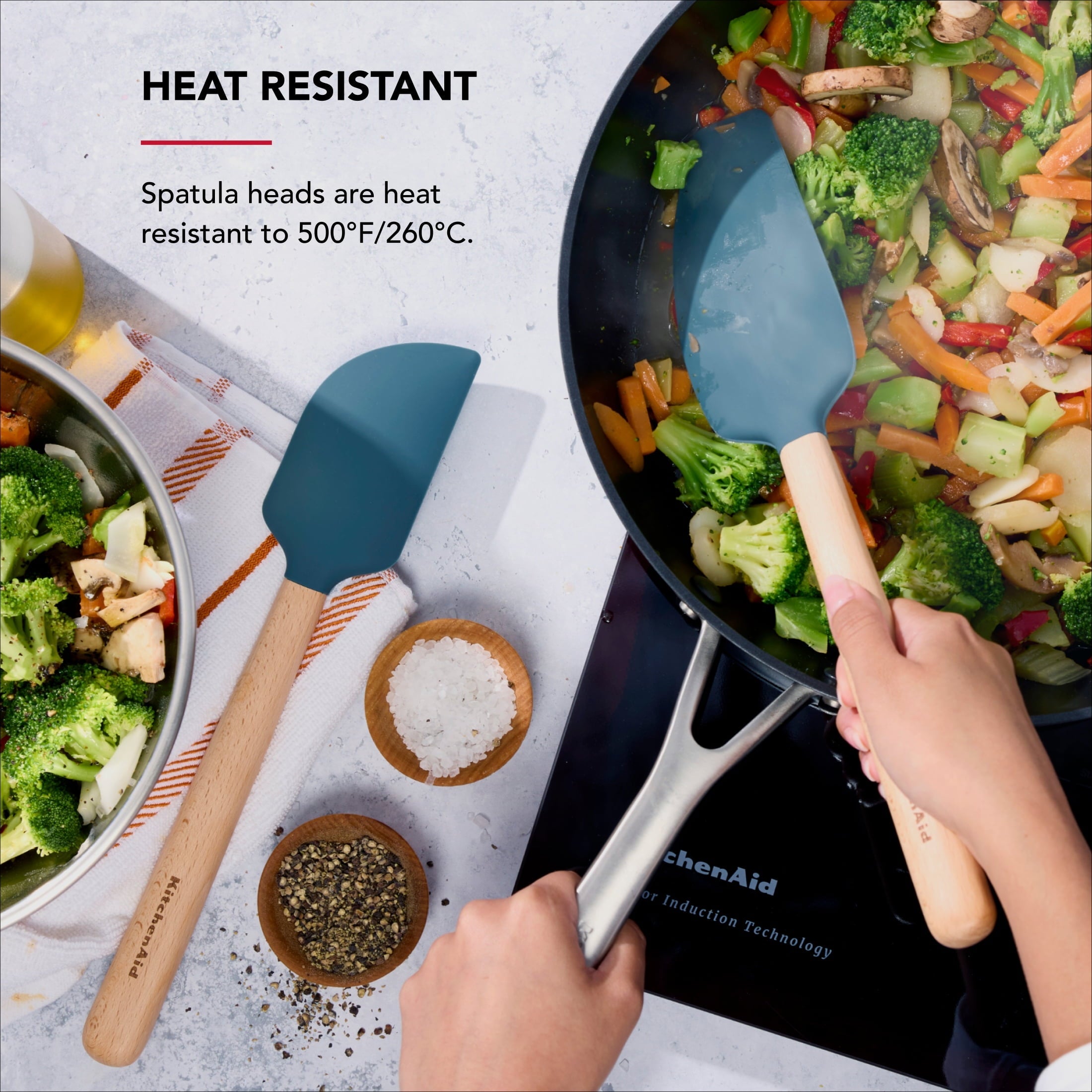 Professional Grade 2-Piece Silicone Mixing Spatula and Scraper Set for Cooking, Agave - High-Precision Culinary Tool for Baking & Cooking Detail