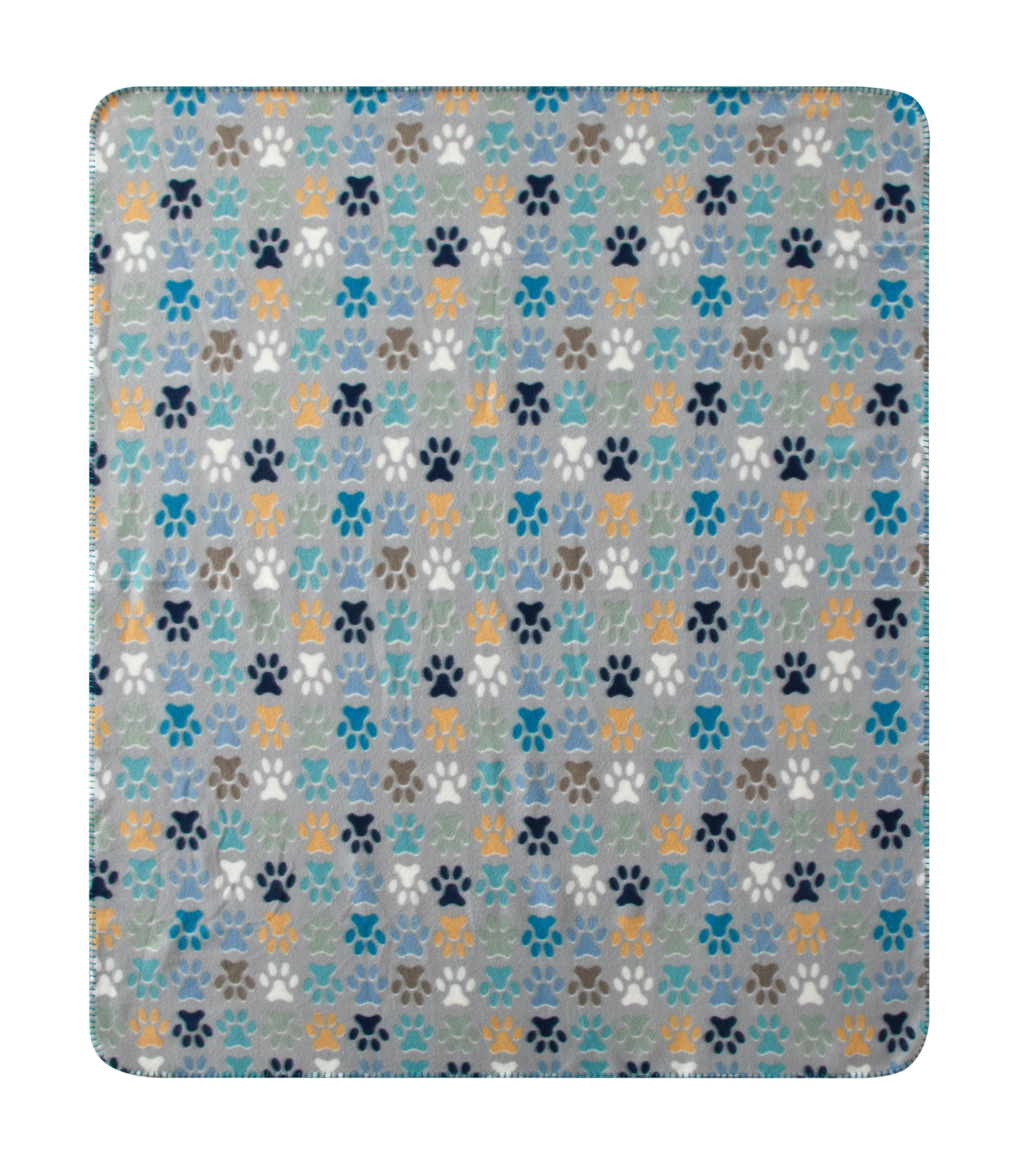 Cozy Fleece Cozy Fleece Throw Blanket, Gray Paw 50" x 60", All Ages - Super Soft Reversible Sherpa Flannel Blanket Detail