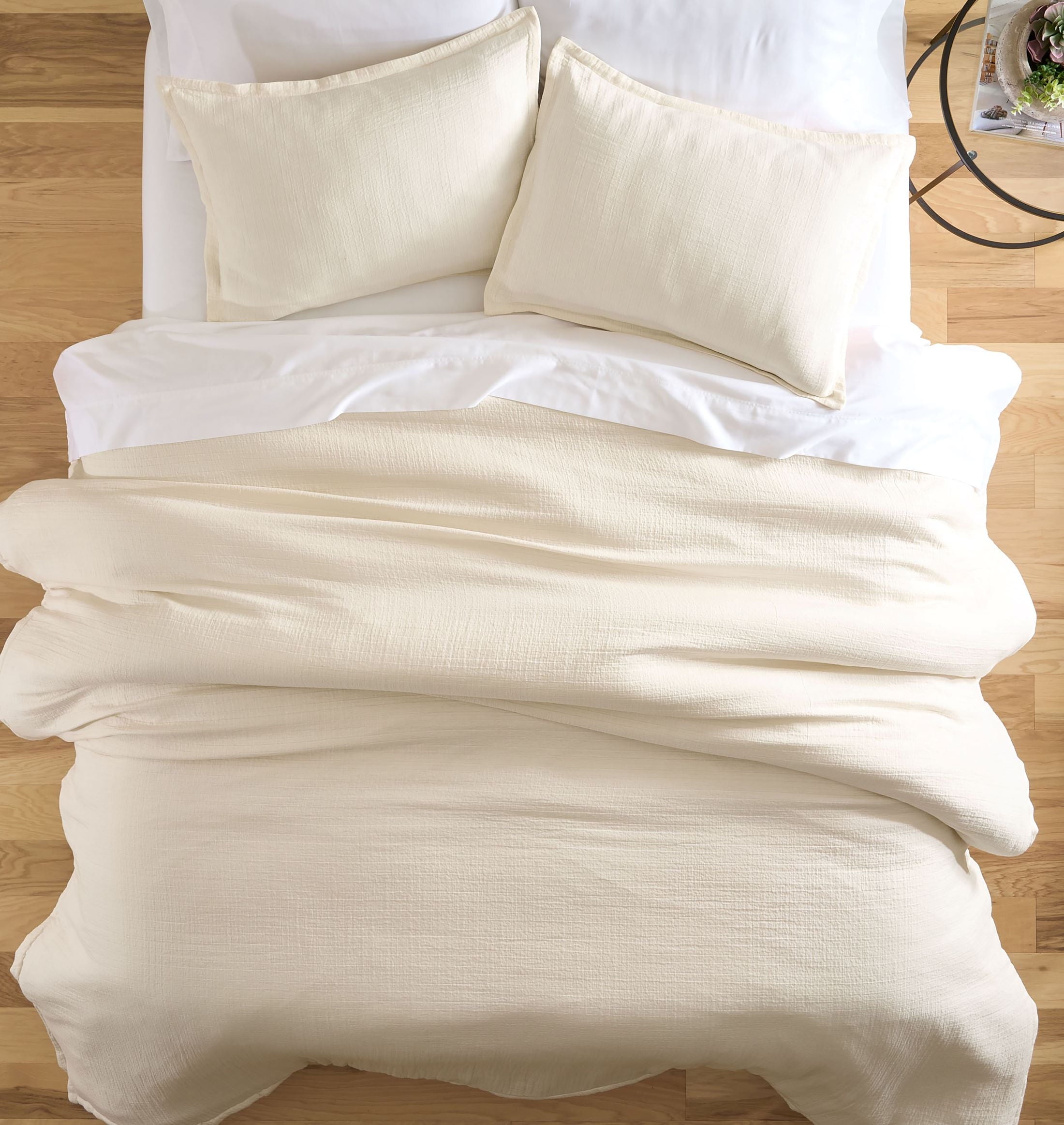Heavyweight Warmth 3-Piece Cream Gauze Comforter Set, Adult Full/Queen - Hypoallergenic Ultra-Fluffy Quilt for Winter Detail