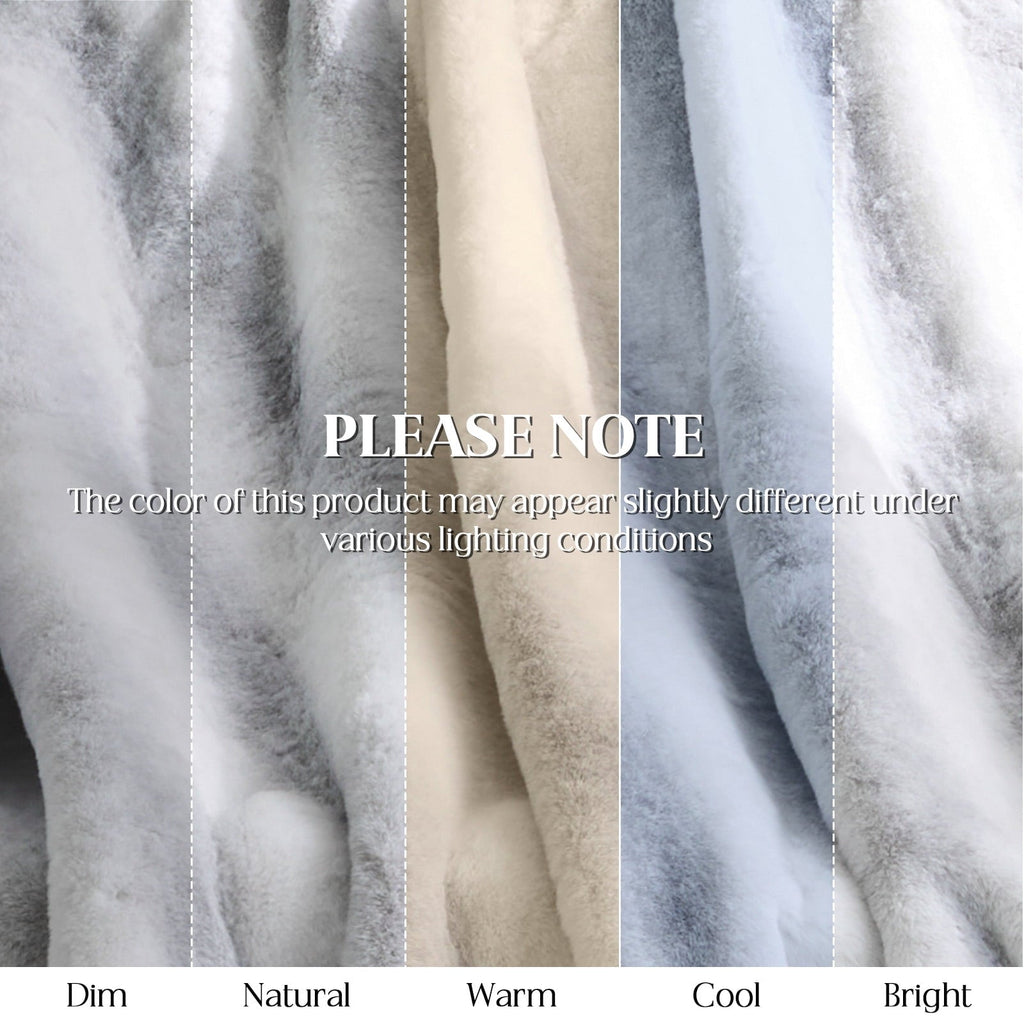Cozy Fleece Luxury Faux Fur Throw Blanket for Bed Super Thick Warm Fuzzy Blankets for Bedroom Living Room, 60" x 80", White - Luxury Knitted Decorative Throw Blanket with Fringes Detail