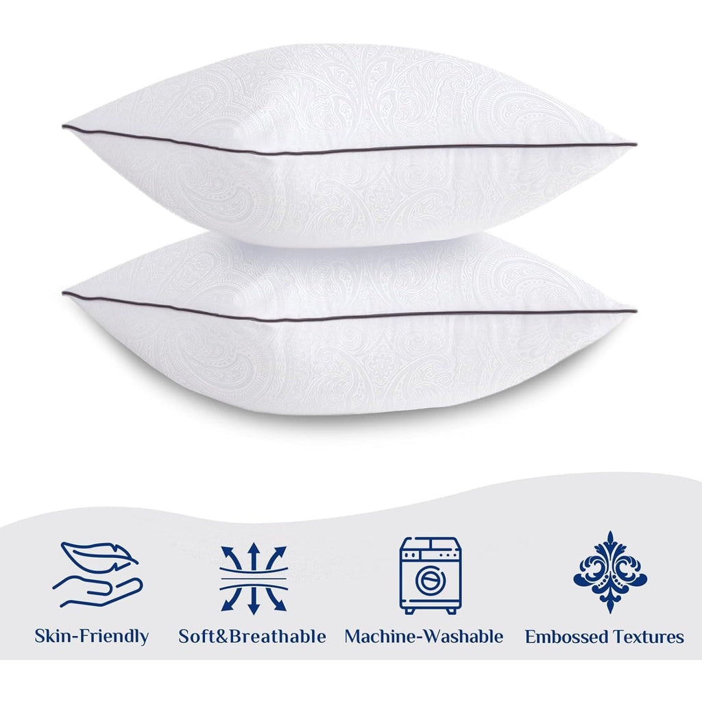 Orthopedic Support for Sleeping, Soft and Supportive Throw for Couch, Bed and Sofa, Down Alternative Pillow, 26x26 Inches - Ergonomic Memory Foam Pillow for Neck Pain Support Detail