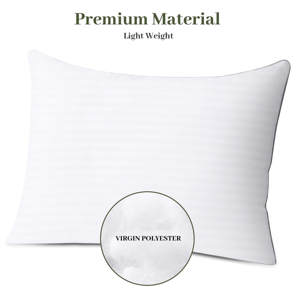 Ergonomic Memory Foam Pillows Standard Size Set of 2, Hotel Quality, Down Alternative Gusseted Bed Pillows for Side, Back, And Stomach Slee... - Decorative Throw Pillow Cushion for Sofa & Bed Detail