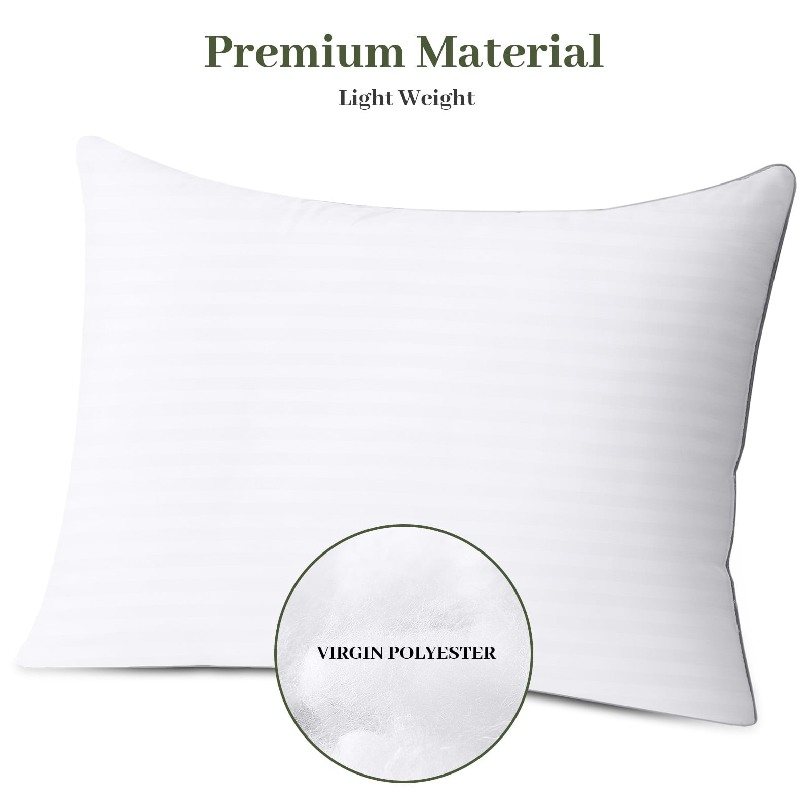 Ergonomic Memory Foam Pillows Standard Size Set of 2, Hotel Quality, Down Alternative Gusseted Bed Pillows for Side, Back, And Stomach Slee... - Decorative Throw Pillow Cushion for Sofa & Bed Detail