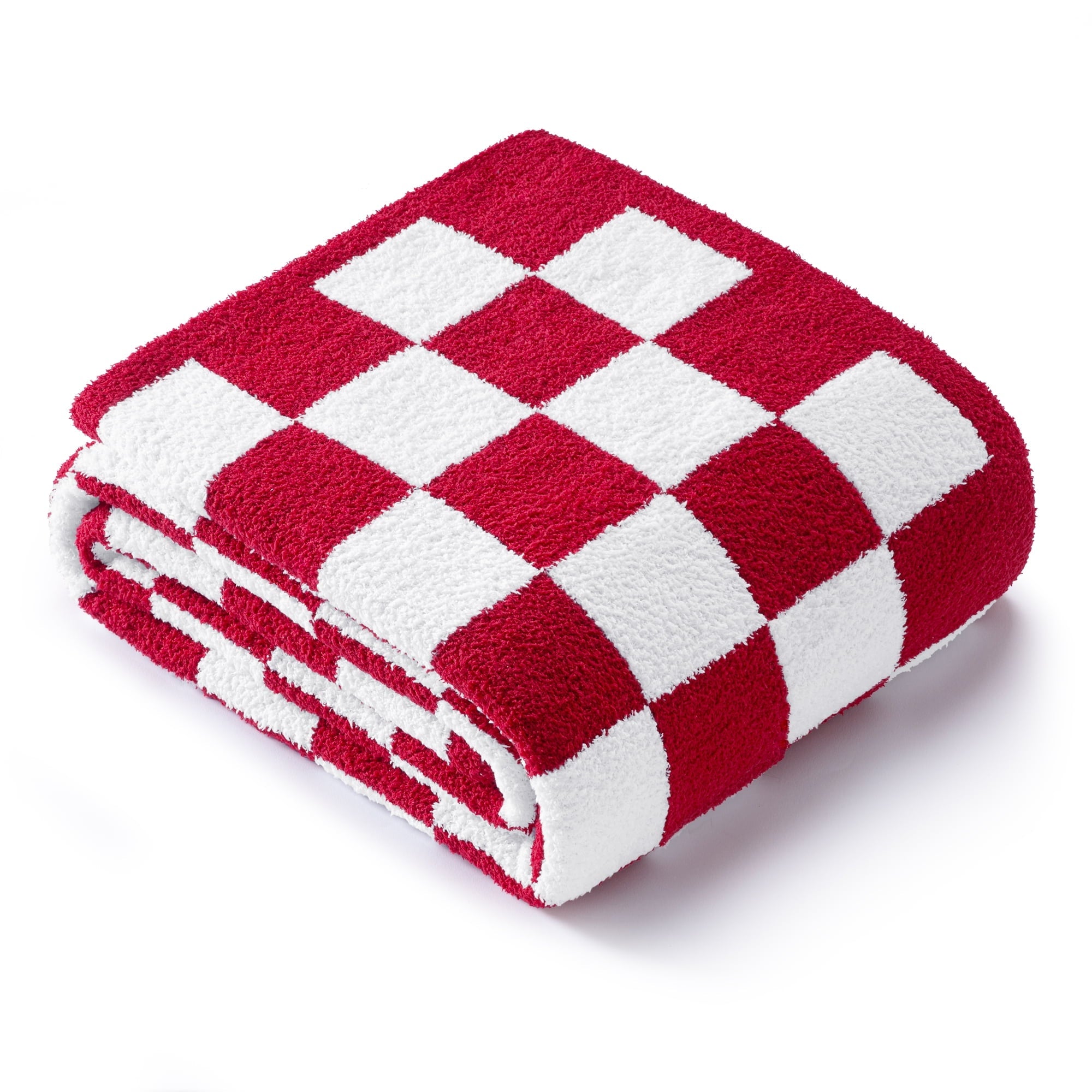 Lightweight Warm Checkered Knit Throw Blanket, Ultra Soft Cozy Fluffy Checkerboard Blankets, Lightweight Fuzzy Plush Throw for Couch a... - Lightweight Plush Warm Blanket for All Seasons Detail