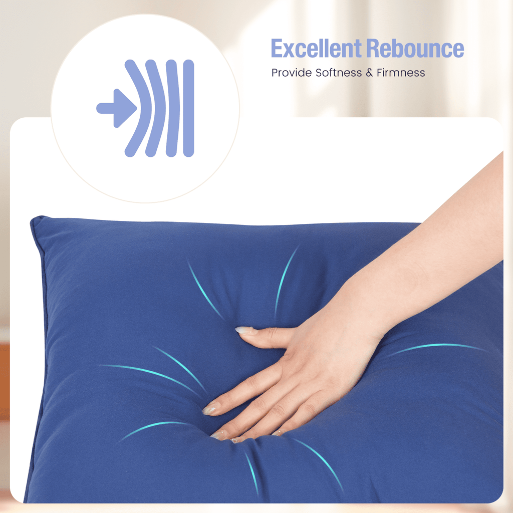 Orthopedic Support Throw Pillow Inserts Set of 2, Indoor Decorative 18x18 inches Square Pillows for Couch, Sofa, Bed, Supportive Cushion... - Decorative Throw Pillow Cushion for Sofa & Bed Detail