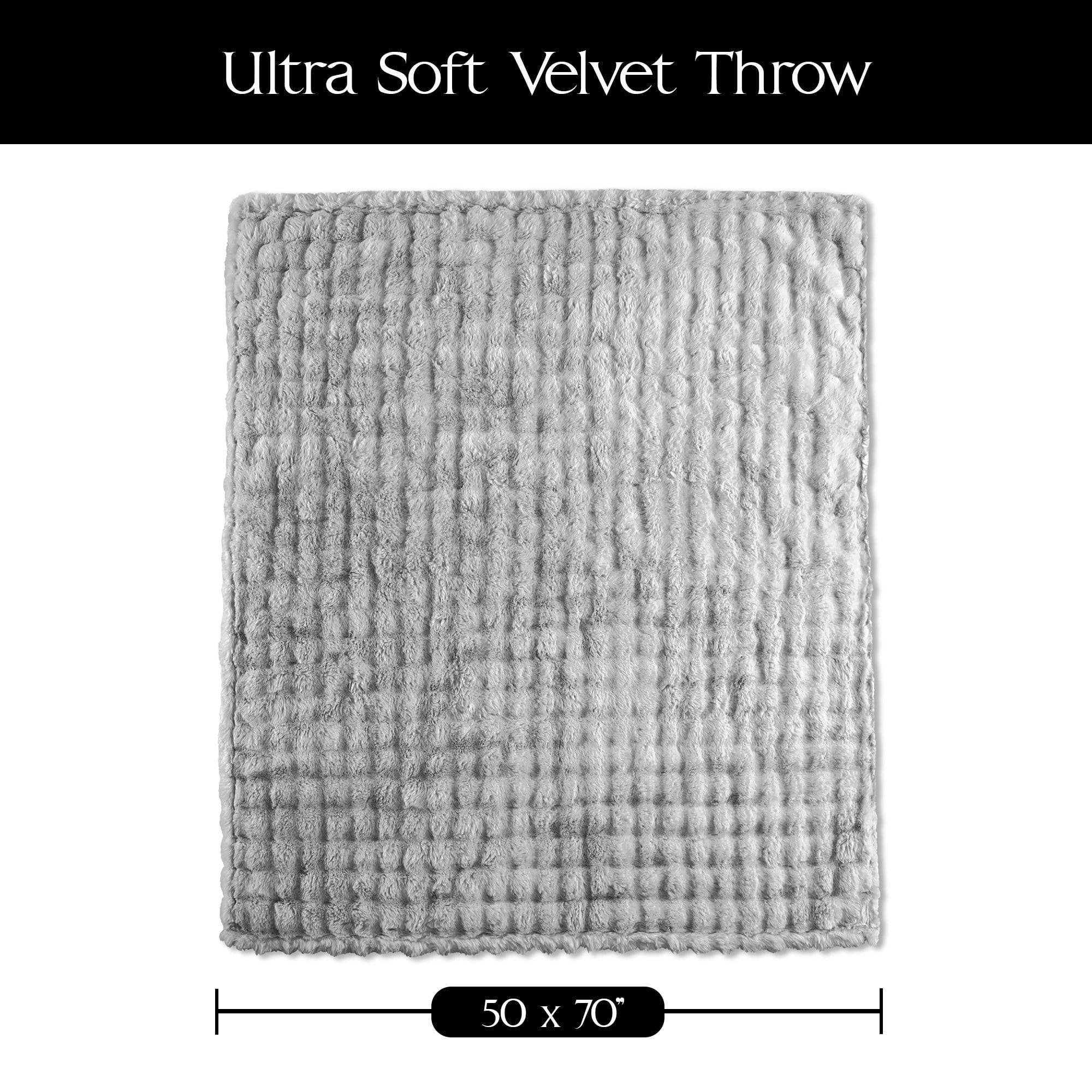 Reversible Sherpa Serenade Gray Textured Faux Fur Throw Blanket, 50 x 70 - Cozy Fleece Throw Blanket for Couch & Bed Detail