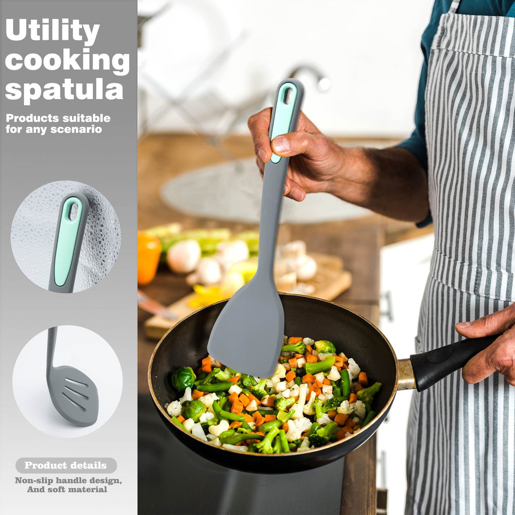 Heavy Duty 5 Pieces Silicone Spatula Set, Non-Stick Silicone Turner Spatulas, Heat Resistance Cooking Utensils, Fli... - Professional Kitchen Tool for Culinary Enthusiasts Detail