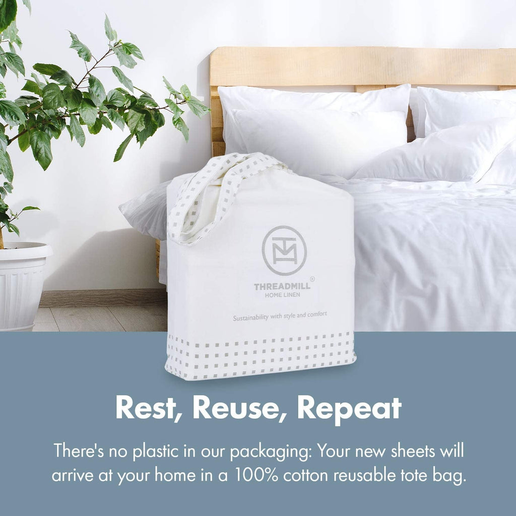 Breathable Luxury 600 Thread Count 4-Piece Queen Bed Sheet Set, Sateen Weave, Sage Green - Premium Ultra-Soft Pillowcase Pair for Sleeping Detail