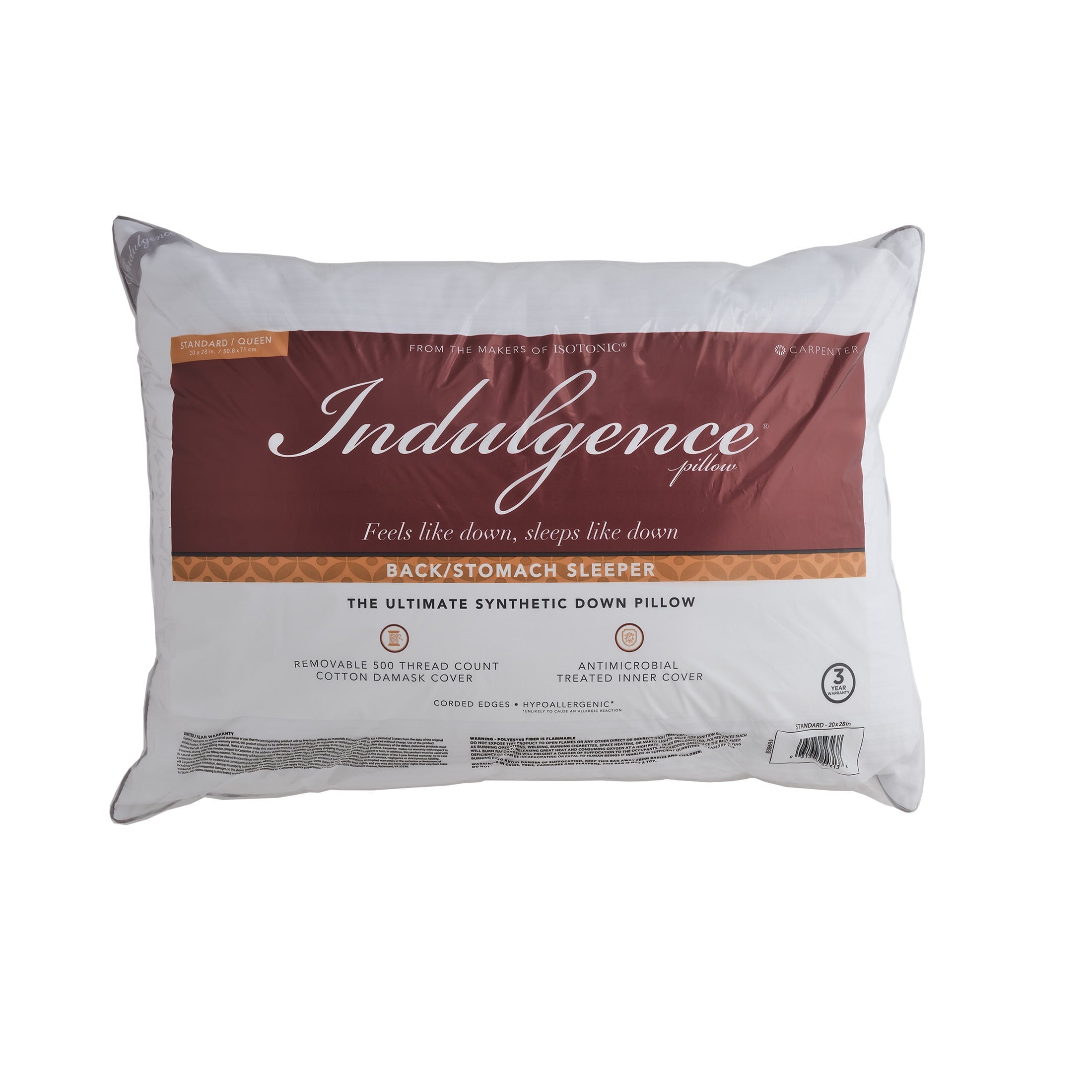 Decorative Plump Down Alternative Bed Pillow, Standard/Queen - Decorative Throw Pillow Cushion for Sofa & Bed Detail
