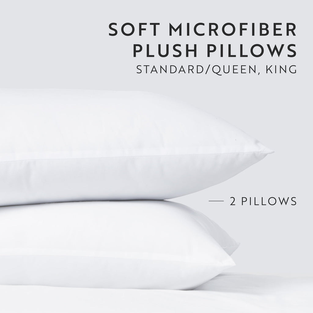 Orthopedic Support Plush Bed Pillows 2-Pack For All Sleep Styles - Back, Side and Stomach Sleepers - in King Size - Decorative Throw Pillow Cushion for Sofa & Bed Detail
