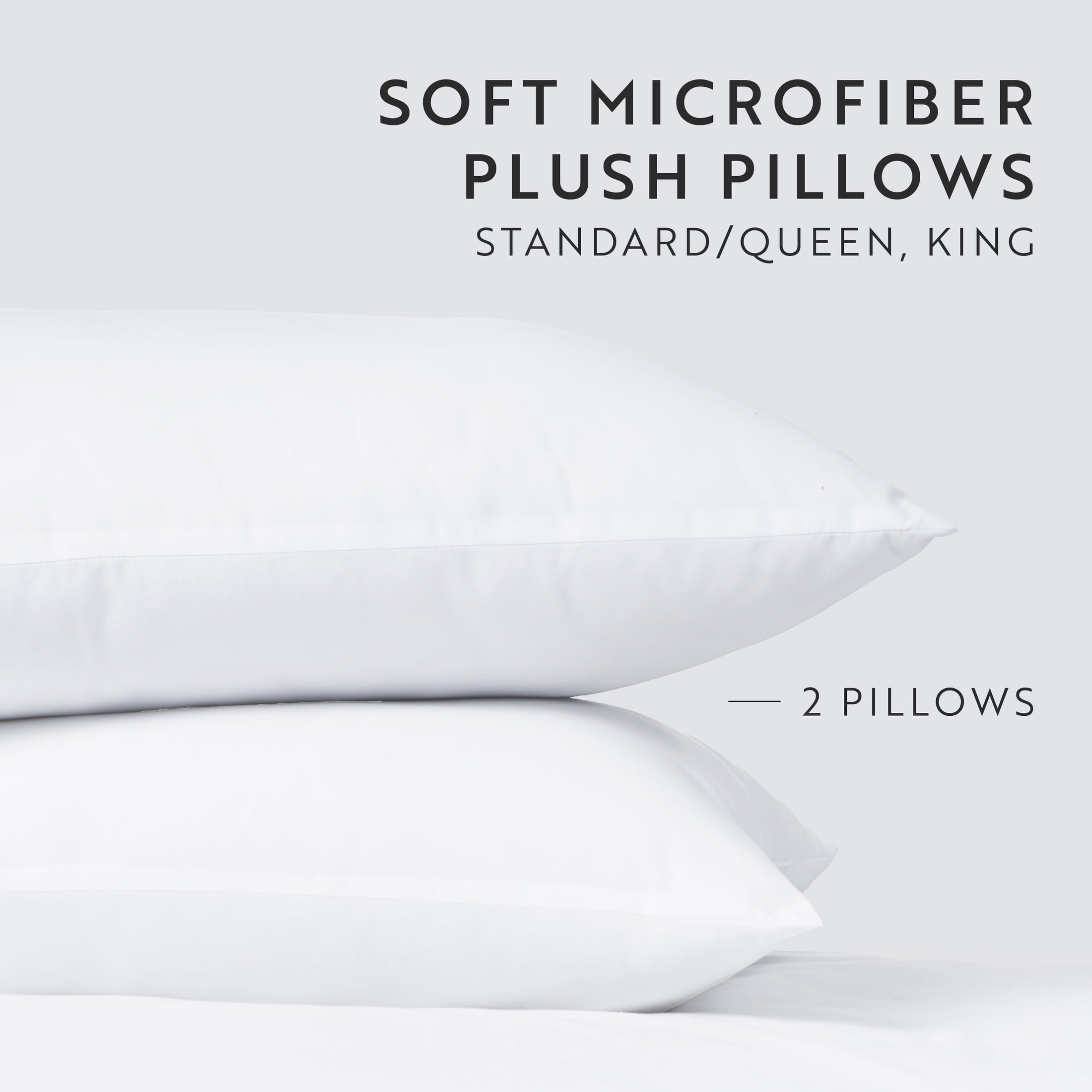 Orthopedic Support Plush Bed Pillows 2-Pack For All Sleep Styles - Back, Side and Stomach Sleepers - in King Size - Decorative Throw Pillow Cushion for Sofa & Bed Detail