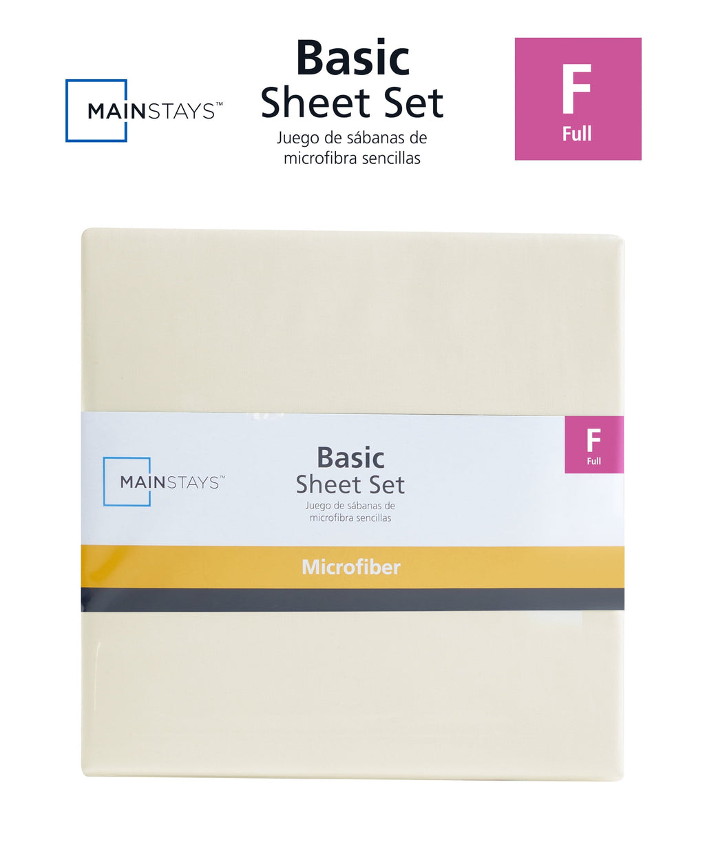 Cooling Sateen Basic Value Microfiber Bed Sheet Set, Vanilla Dream, Full, 4 Piece - Cooling Hotel Quality Bedding Sheets and Pillowcases Detail