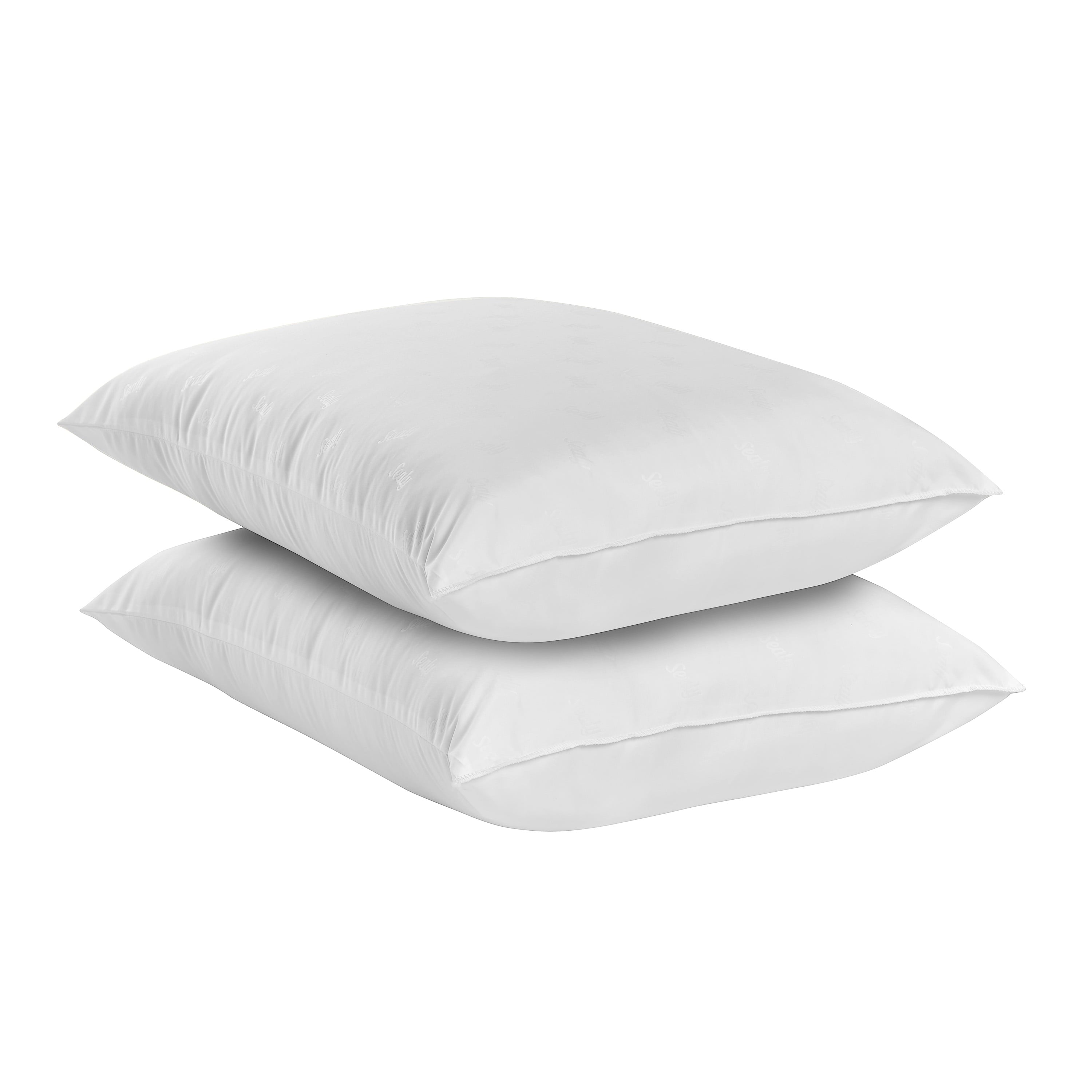 Orthopedic Support Cotton Fresh Bed Pillow, S/Q, White- 2 Pack Antimicrobial Allergy Defense Fabric - Orthopedic Shredded Foam Bed Pillow Set Detail