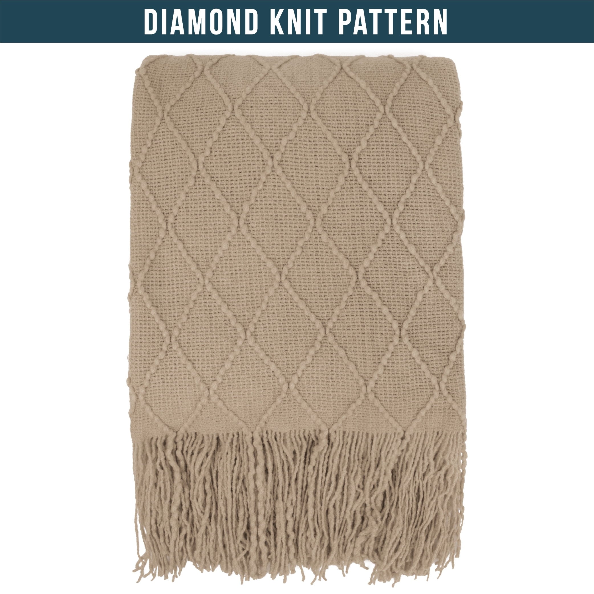 Lightweight Warm Tan Taupe Knit Throw Blanket for Couch Bed, Soft Knitted Farmhouse Sofa Throw for Living Room, Lightweight Decorative... - Lightweight Plush Warm Blanket for All Seasons Detail