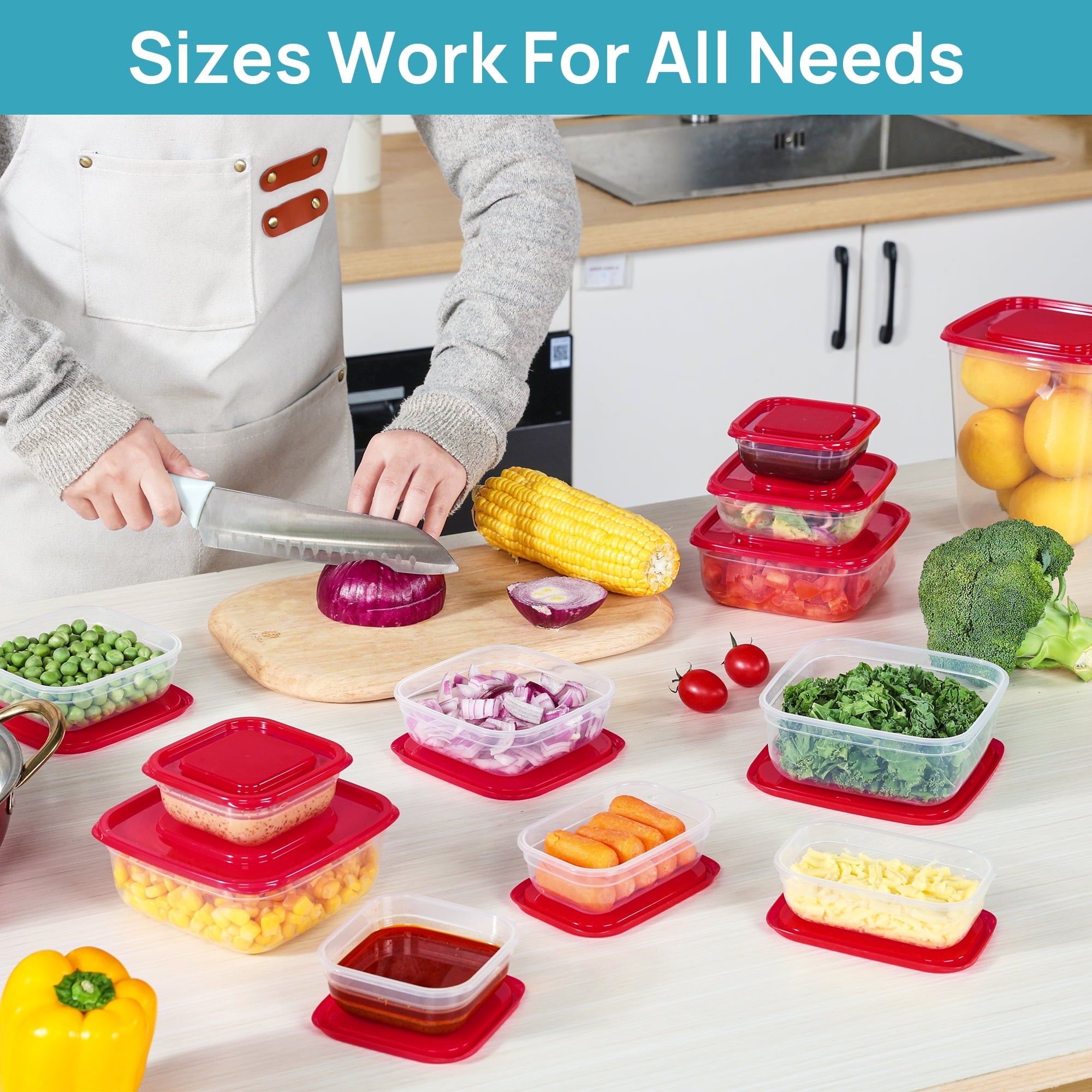 Sweet Treat Shaped 34 Pieces Meal Prep Containers, 7-Size ，Plastic Food Storage Containers with Lids for Lunch,Leftover - Deliciously Soft Cupcake Sensory Glob Detail