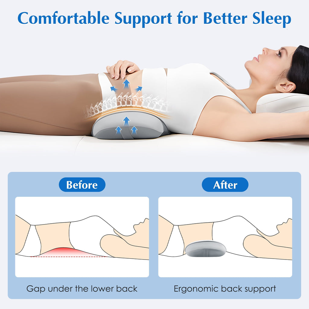Orthopedic Support Lumbar Support Pillow for Bed Memory Foam Lower Back Pain Relief, Adjustable Waist Pillow for Sleeping & Side Sleeper... - Decorative Throw Pillow Cushion for Sofa & Bed Detail