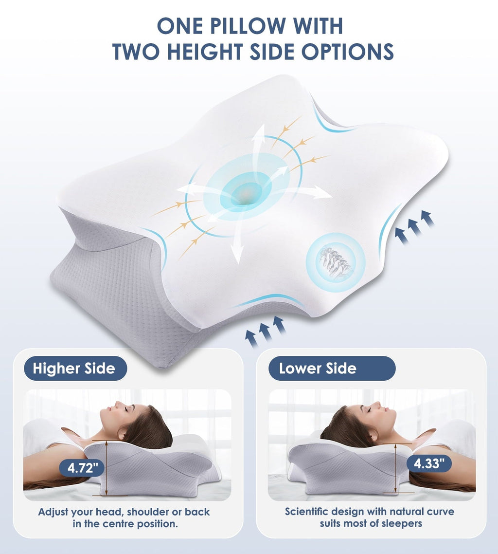 Orthopedic Support Cervical Pillow for Neck Pain Relief, Contour Memory Foam Pillows, Odorless Ergonomic Neck Pillow Adjustable Orthoped... - Decorative Throw Pillow Cushion for Sofa & Bed Detail