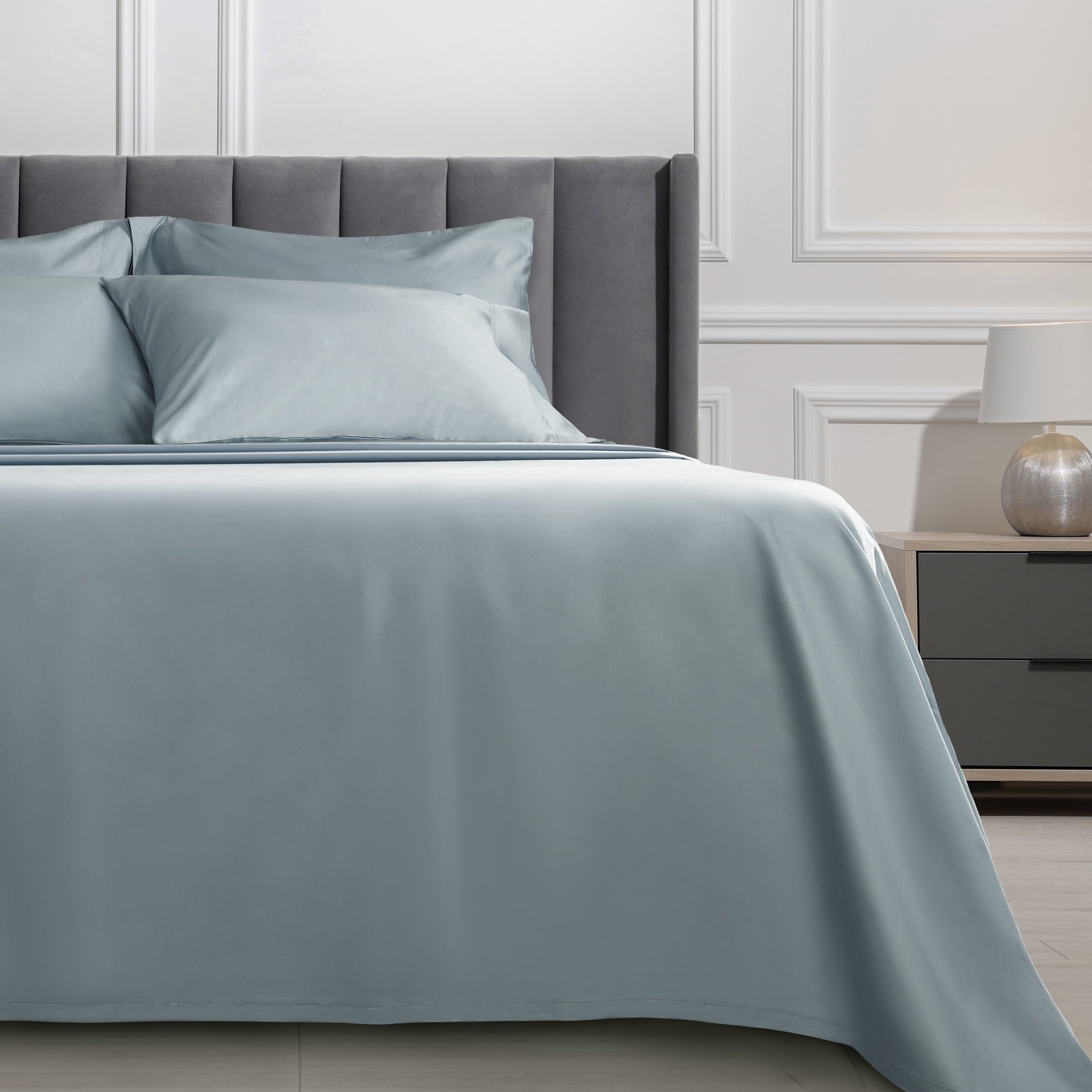 Wrinkle-Resistant 6-Piece 800 Thread Count Lead Cotton Rich Adult Bed Sheet Set, King - Deep Pocket - Luxury Bed Sheet Set with Deep Pockets Detail
