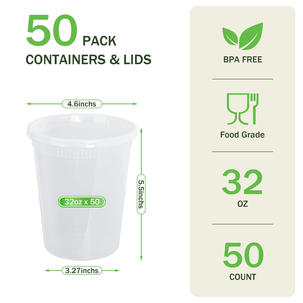Fun Food Fidget 32oz Deli Containers with Lids 50 Sets, Food Storage Containers with Lids, Soup Containers with Lids, Stackable Plast... - Deliciously Soft Cupcake Sensory Glob Detail