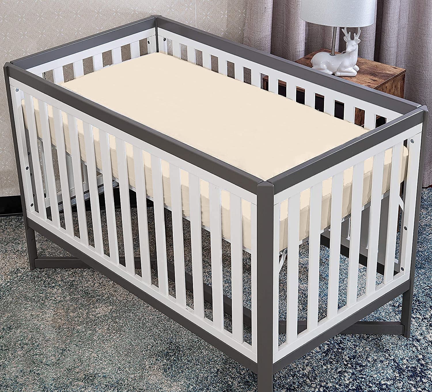 Ultra-Soft Luxurious Hotel Quality Crib Fitted Sheet – 100% Cotton – Ultra Soft, Skin-Friendly & Hypoallergenic – Deep Pocket Fi... - Luxury Bed Sheet Set with Deep Pockets Detail