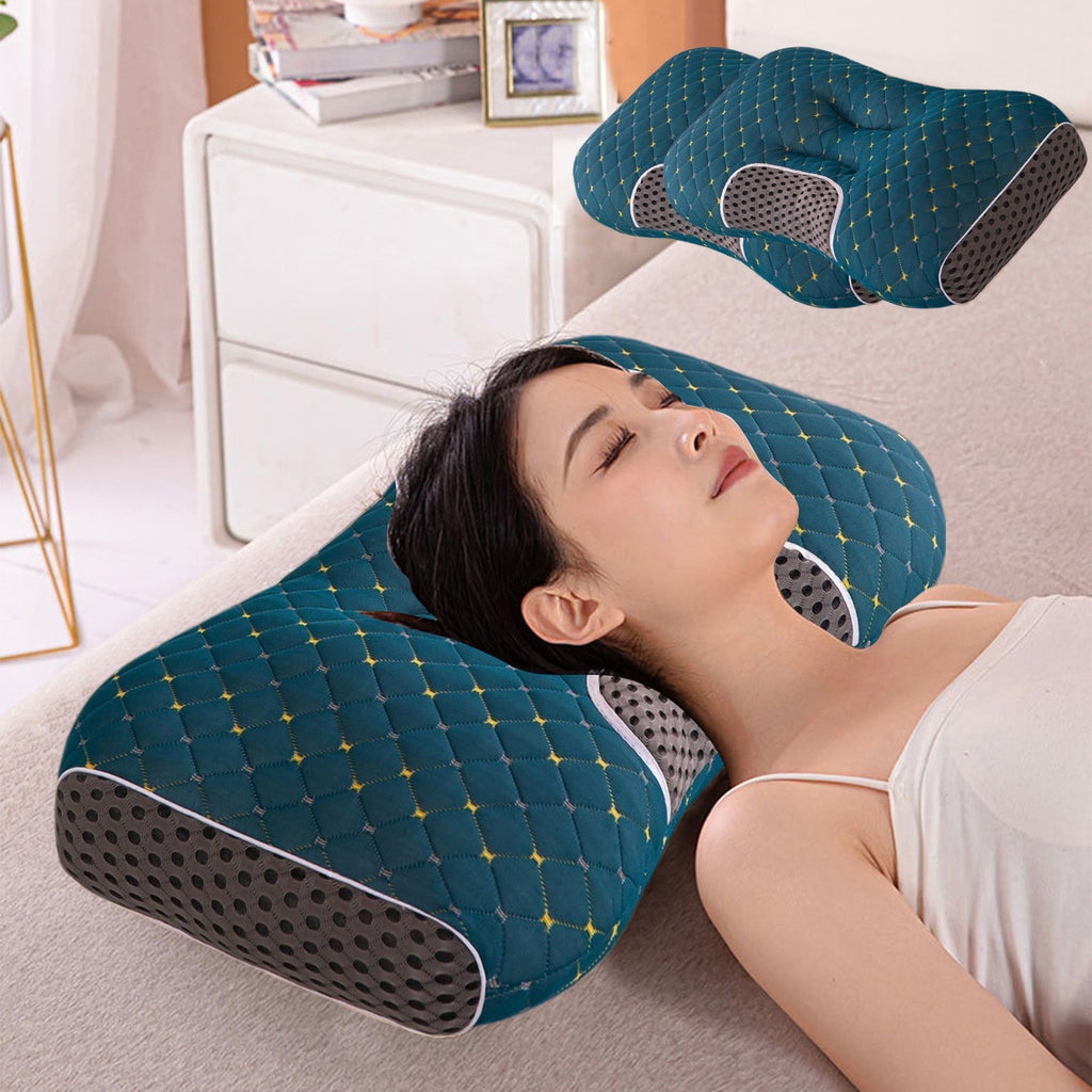 Hotel Collection 2-Pack Orthopedic Cervical Pillows For Deep Sleep Support - Non-Collapsing Memory Foam Pillow With Neck Pain Relief, ... - Orthopedic Shredded Foam Bed Pillow Set Detail