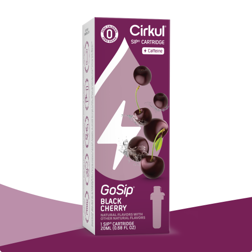 Natural Fruit Flavored GoSip Black Cherry 7X64 - Zero-Calorie Multi-Flavor Sip Pods for Water Bottle - Default Title