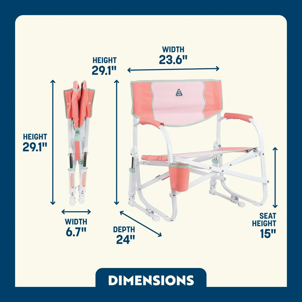 Luxury Camp Grab & Go Rocker - Choice 551 - Heavy-Duty Kickback Rocker with Beverage Holder Detail