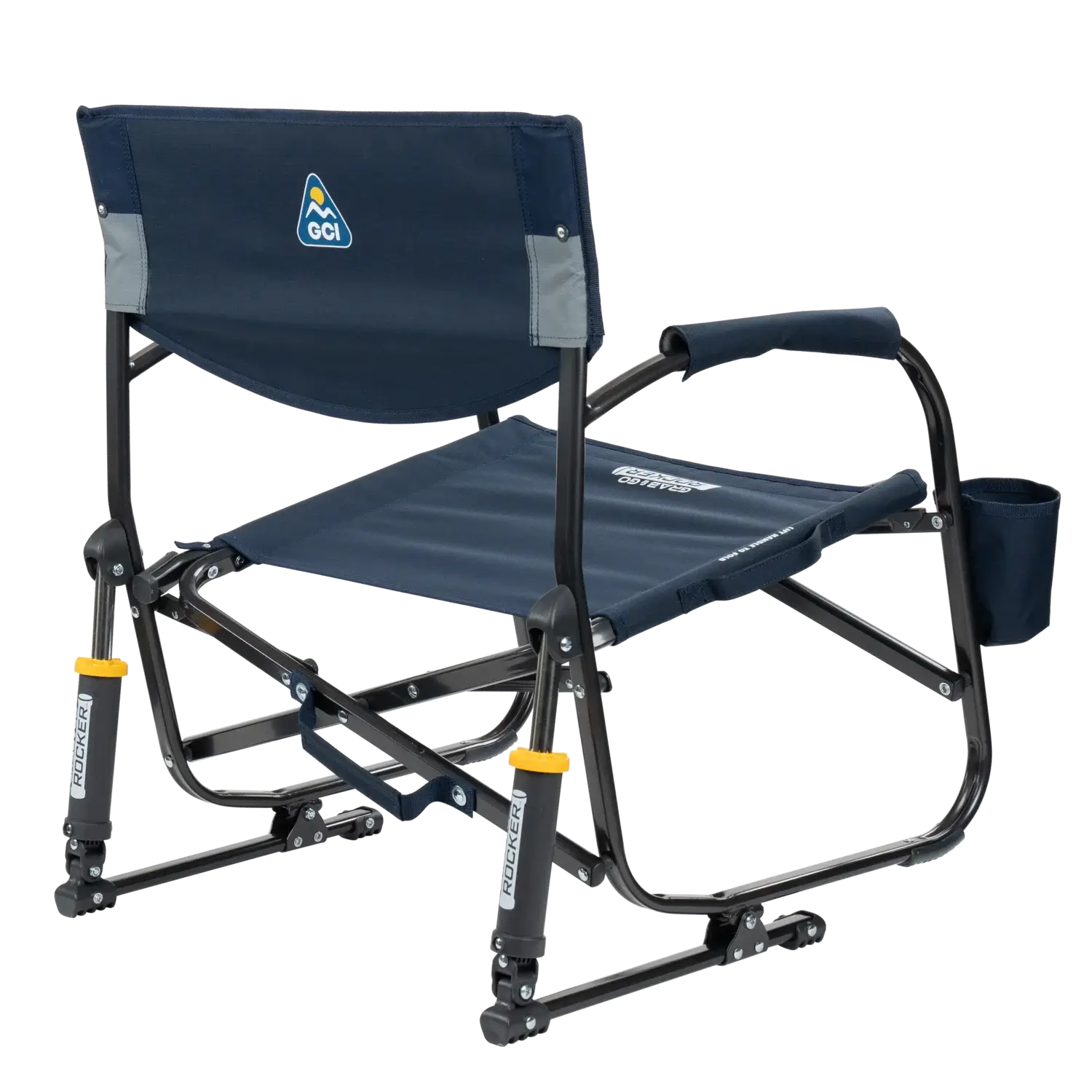 Luxury Camp Grab & Go Rocker - Choice 551 - Heavy-Duty Kickback Rocker with Beverage Holder Detail