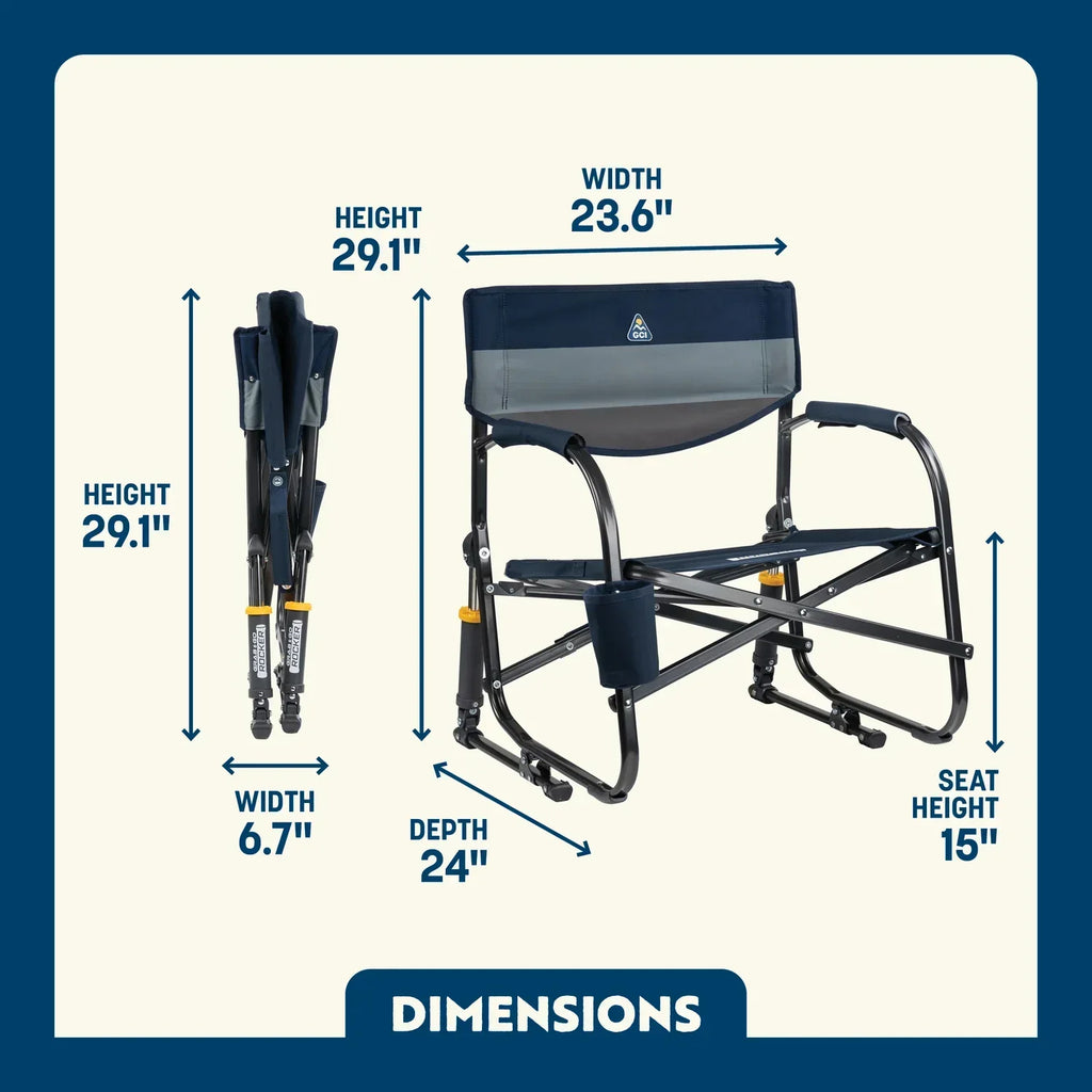 Luxury Camp Grab & Go Rocker - Choice 551 - Heavy-Duty Kickback Rocker with Beverage Holder Detail