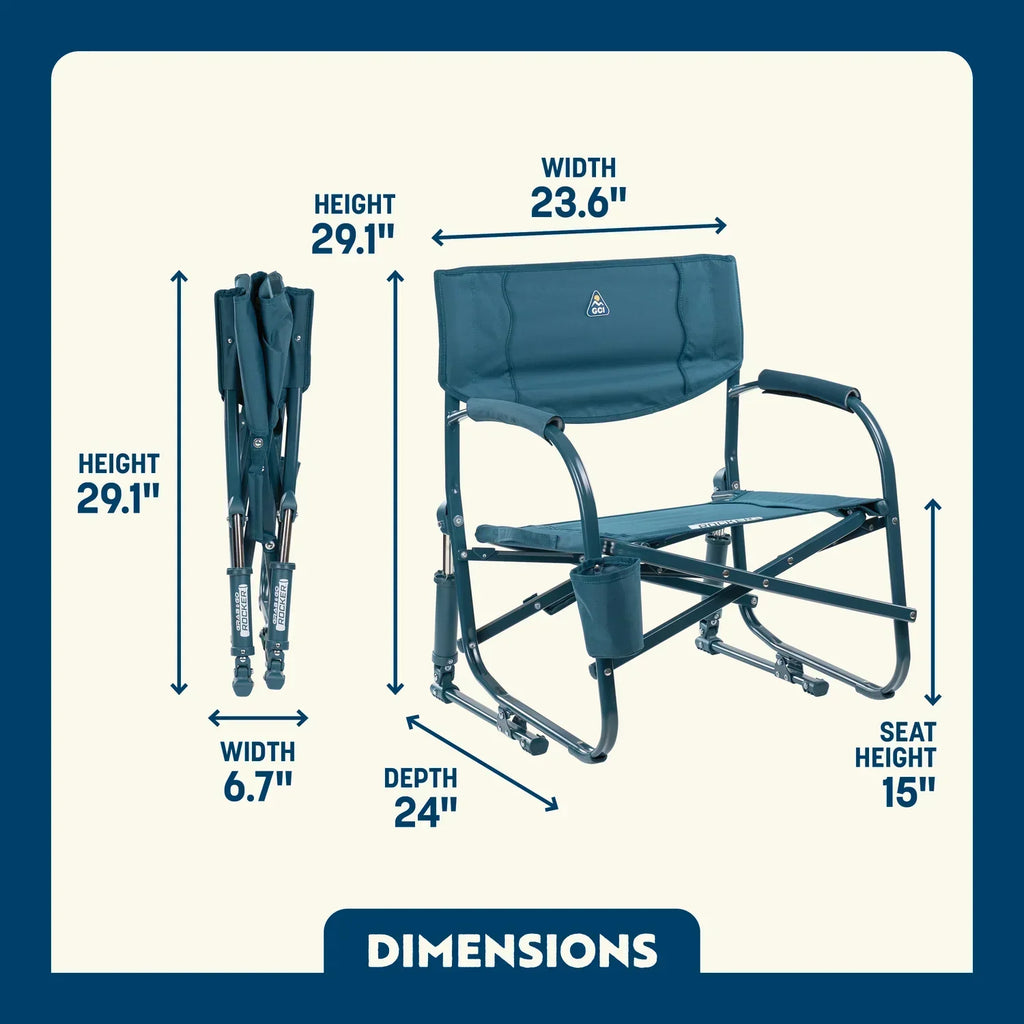 Luxury Camp Grab & Go Rocker - Choice 551 - Heavy-Duty Kickback Rocker with Beverage Holder Detail
