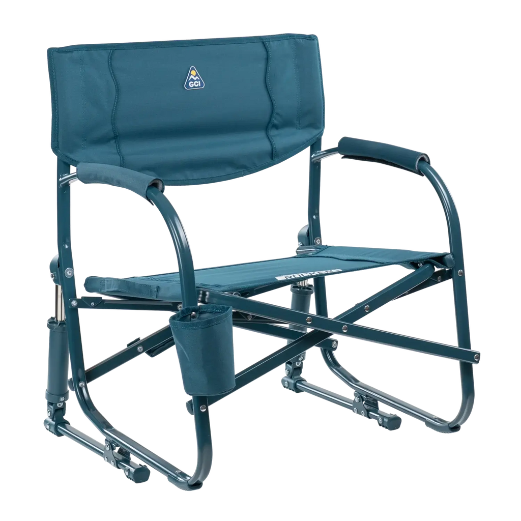 Luxury Camp Grab & Go Rocker - Choice 551 - Heavy-Duty Kickback Rocker with Beverage Holder - Teal