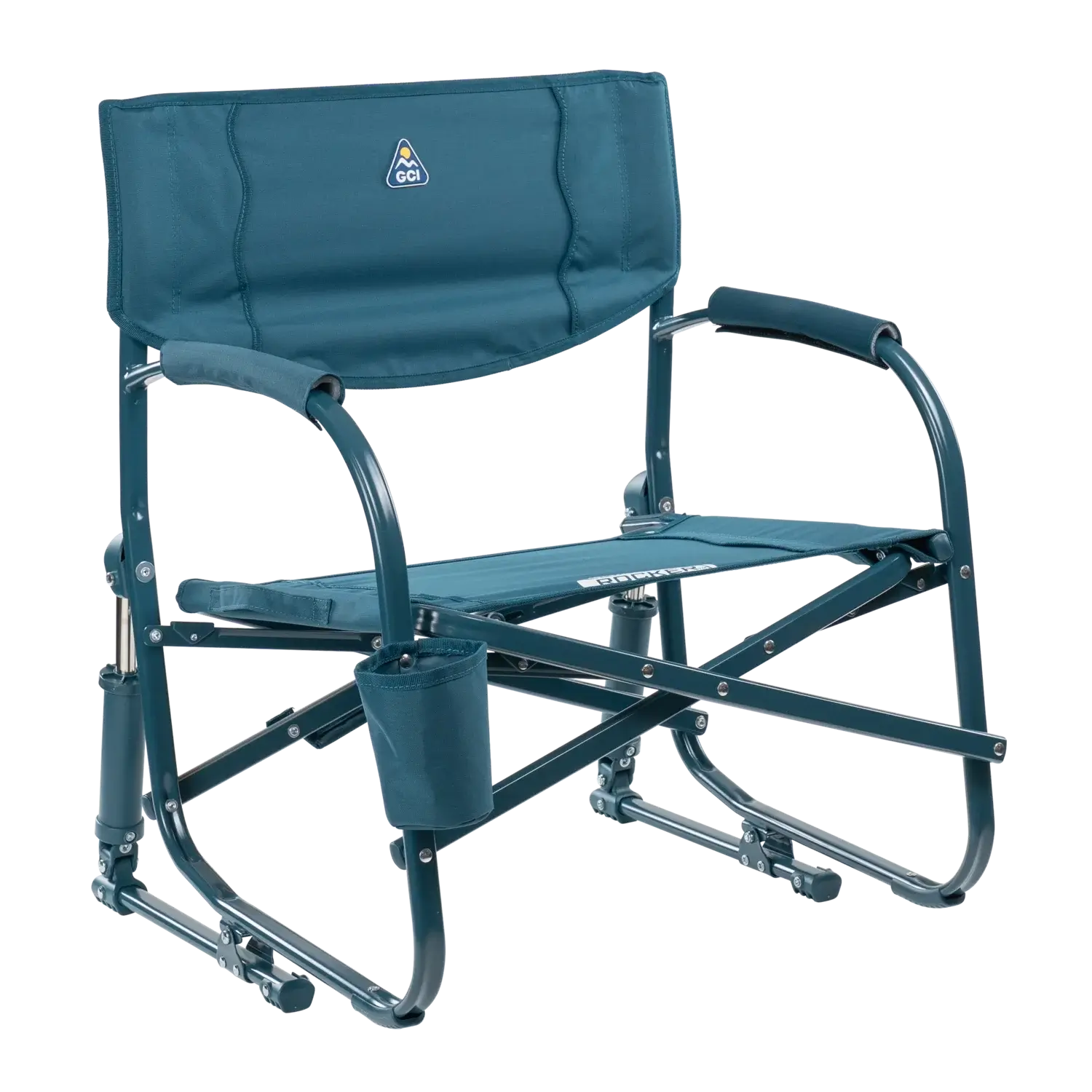 Luxury Camp Grab & Go Rocker - Choice 551 - Heavy-Duty Kickback Rocker with Beverage Holder - Teal