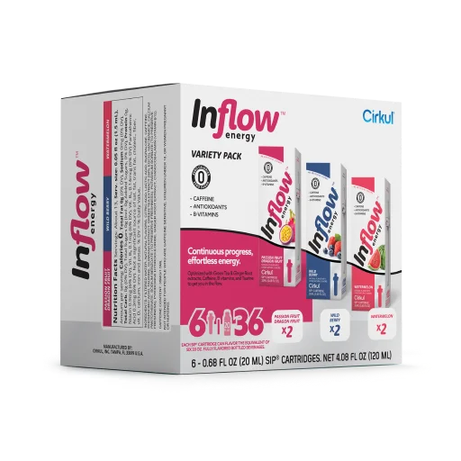 Sugar-Free Inflow Energy 6-Pack Variety Pack VCUW - Electrolyte Hydration Enhanced Taste Cartridges Detail