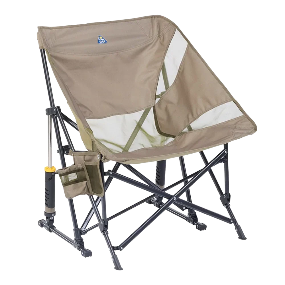 Premium All-Weather Pod Rocker Elite - Choice 832 - Freestyle Rocker Portable Outdoor Folding Chair - Aged Fatigue
