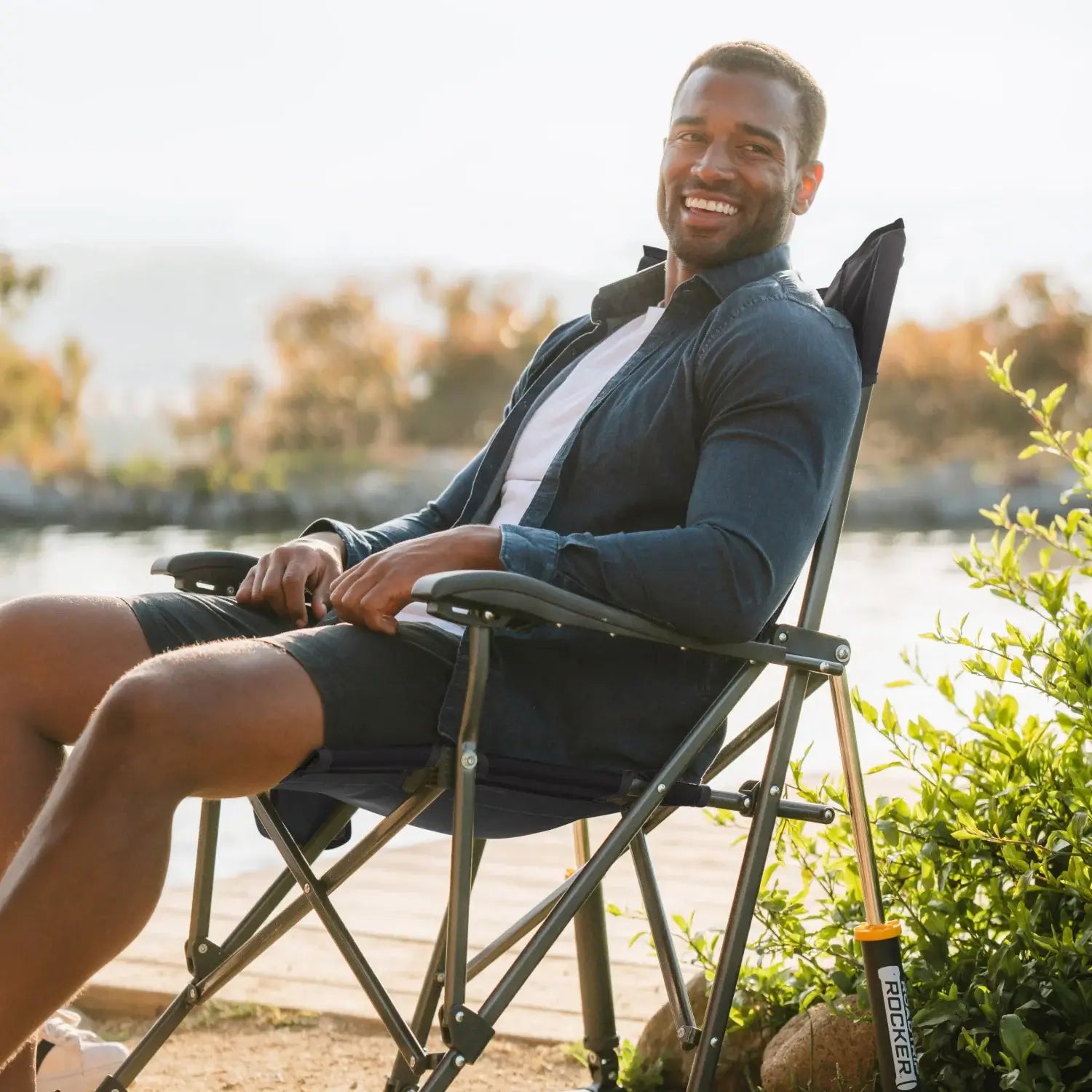 Luxury Camp RoadTrip Rocker - Choice 855 - Patented Spring-Action Rocking Chair for Camping Detail