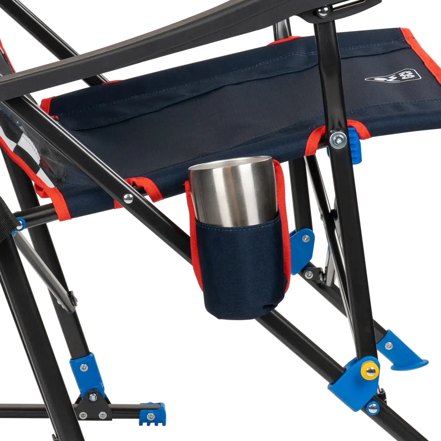 Luxury Camp RoadTrip Rocker - NASCAR For Him - Choice 453 - Heavy-Duty Kickback Rocker with Beverage Holder Detail