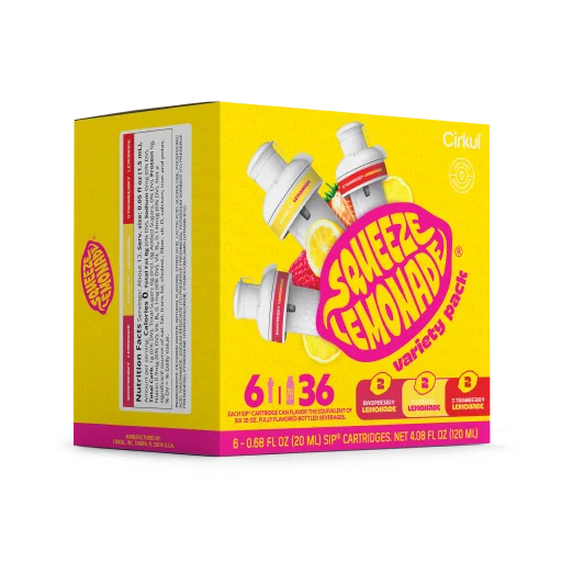Zero-Calorie Squeeze Lemonade 6-Pack Variety Pack 3TLS - Zero-Calorie Multi-Flavor Sip Pods for Water Bottle Detail