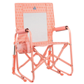 Smooth Motion Stowaway Rocker - Choice 794 - Heavy-Duty Kickback Rocker with Beverage Holder - Coral Mosaic