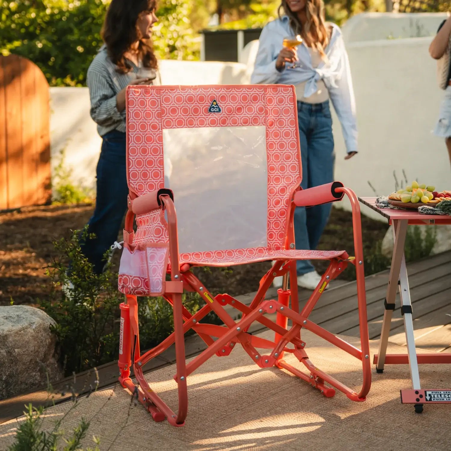 Smooth Motion Stowaway Rocker - Choice 794 - Heavy-Duty Kickback Rocker with Beverage Holder Detail
