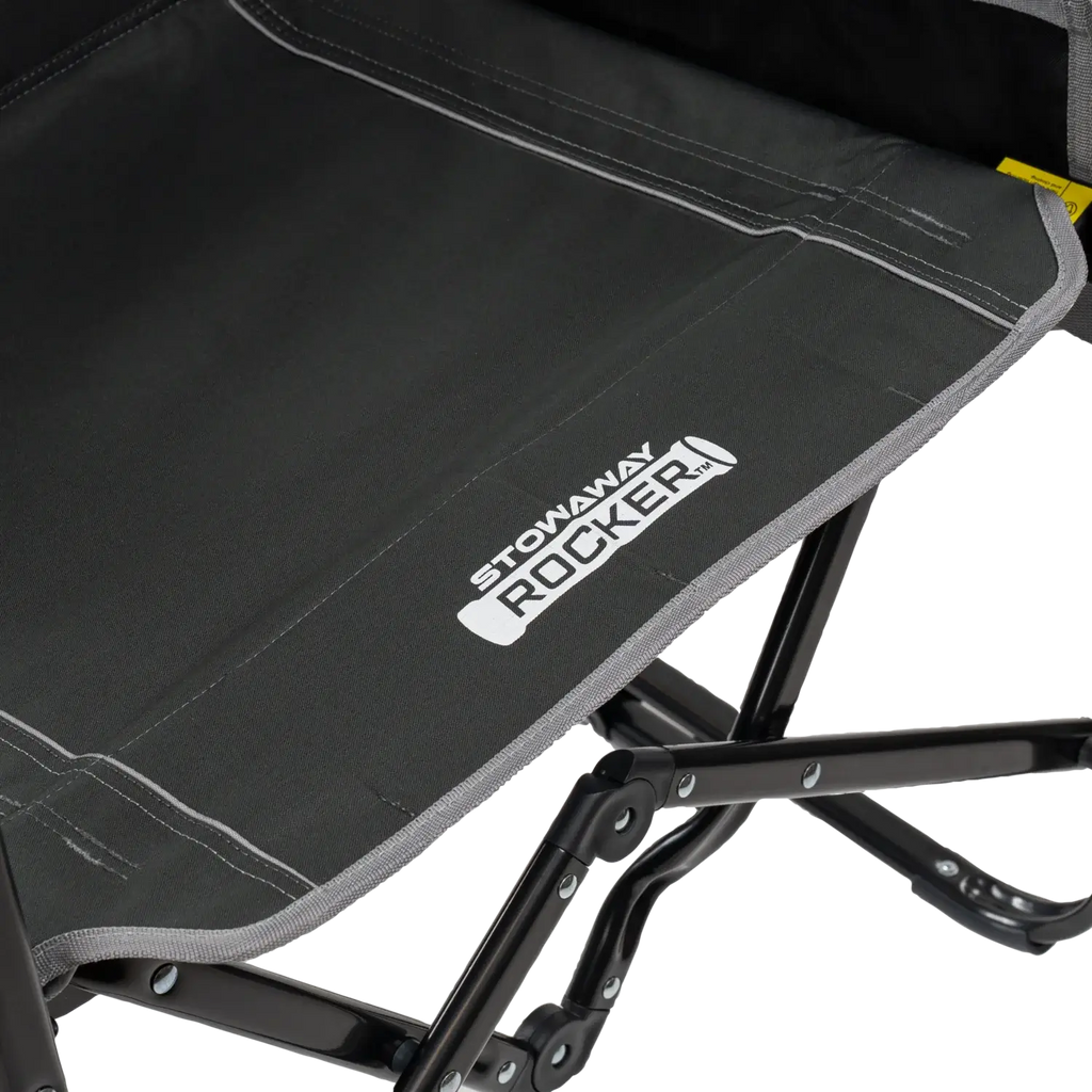 Premium All-Weather Stowaway Rocker with Side Table - Choice 253 - Patented Spring-Action Rocking Chair for Camping Detail