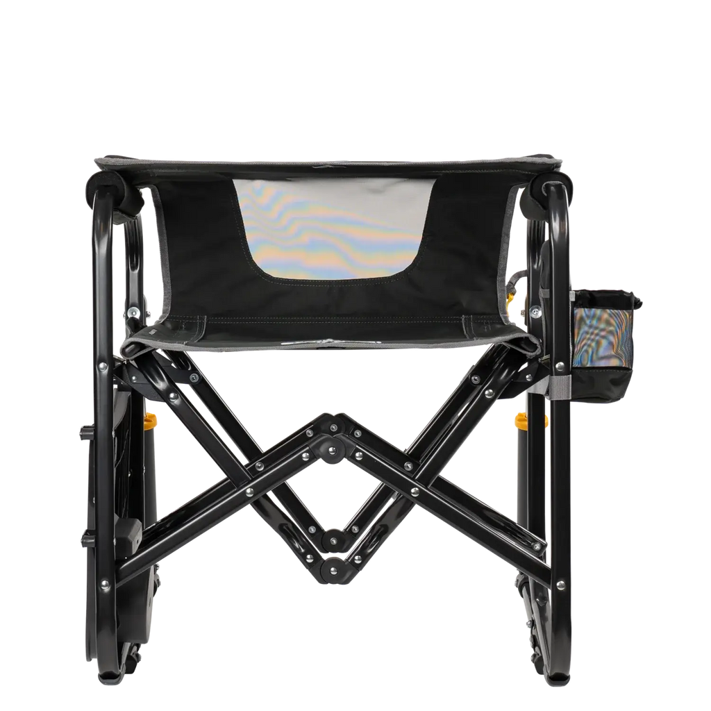 Premium All-Weather Stowaway Rocker with Side Table - Choice 253 - Patented Spring-Action Rocking Chair for Camping Detail