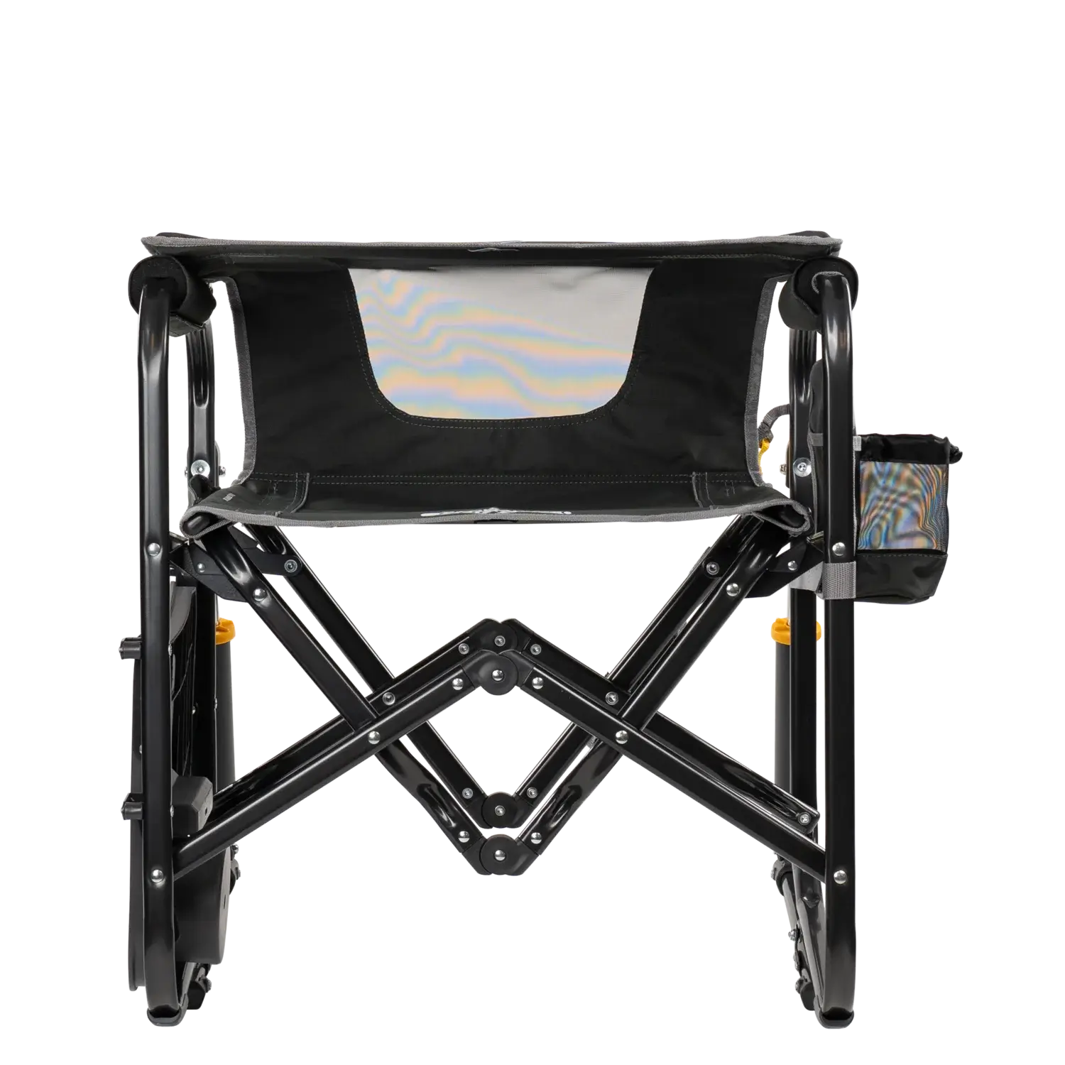 Premium All-Weather Stowaway Rocker with Side Table - Choice 253 - Patented Spring-Action Rocking Chair for Camping Detail